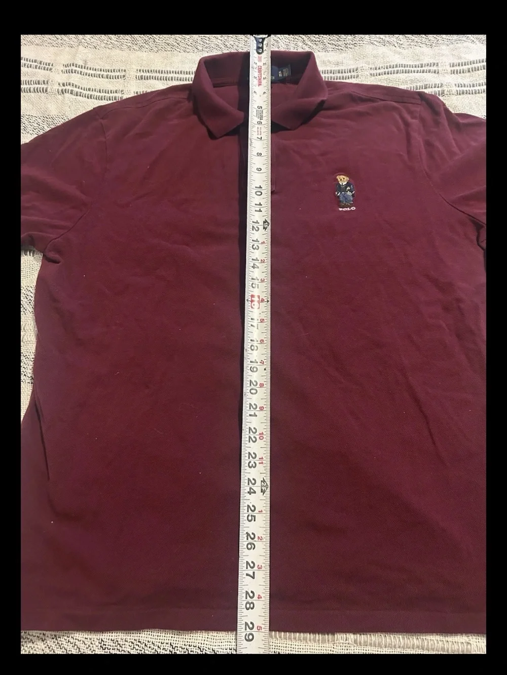 Polo Ralph Lauren Custom Slim Polo Bear Mesh Polo SS Shirt Crimson Red XL - Picture 7 of 7